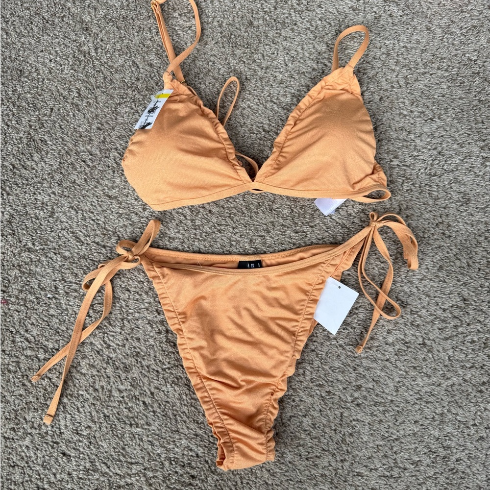 Orange Triangle Bikini Set